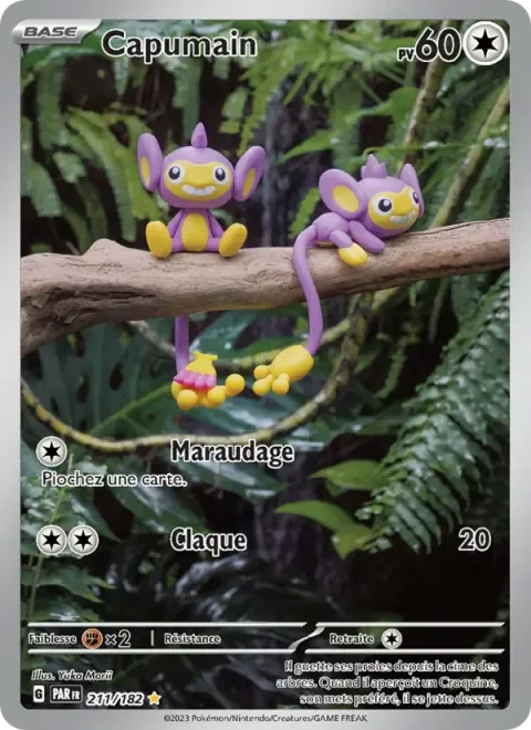 Carte Pokémon Capumain 211/182, extension Faille Paradoxe