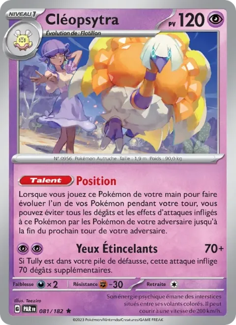 Carte Pokémon Cléopsytra 081/182, extension Faille Paradoxe