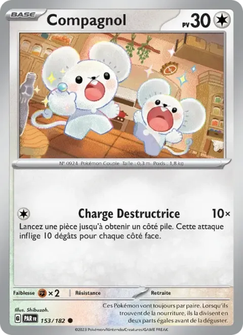 Carte Pokémon Compagnol 153/182, extension Faille Paradoxe