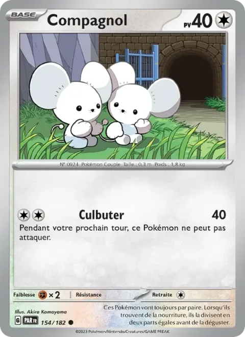 Carte Pokémon Compagnol 154/182, extension Faille Paradoxe