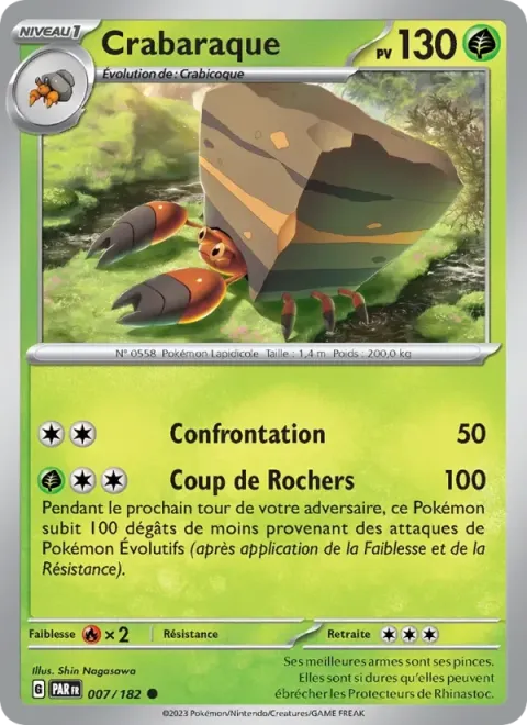 Carte Pokémon Crabaraque 007/182, extension Faille Paradoxe