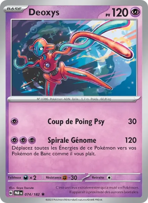 Carte Pokémon Deoxys 074/182, extension Faille Paradoxe
