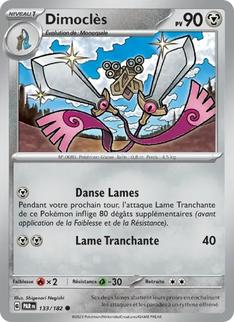 Carte Pokémon Dimoclès 133/182, extension Faille Paradoxe