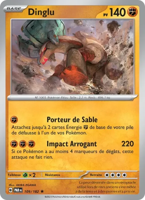 Carte Pokémon Dinglu 109/182, extension Faille Paradoxe