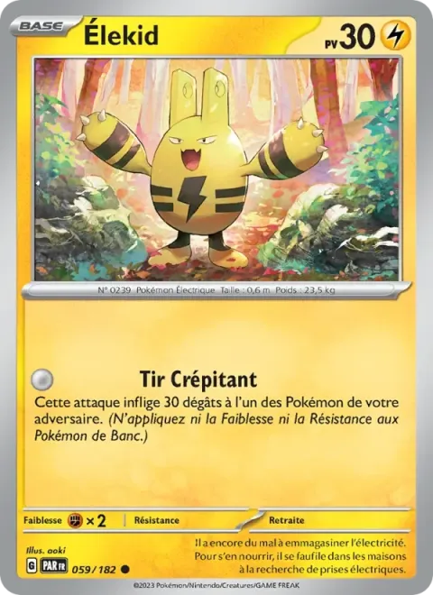 Carte Pokémon Élekid 059/182, extension Faille Paradoxe
