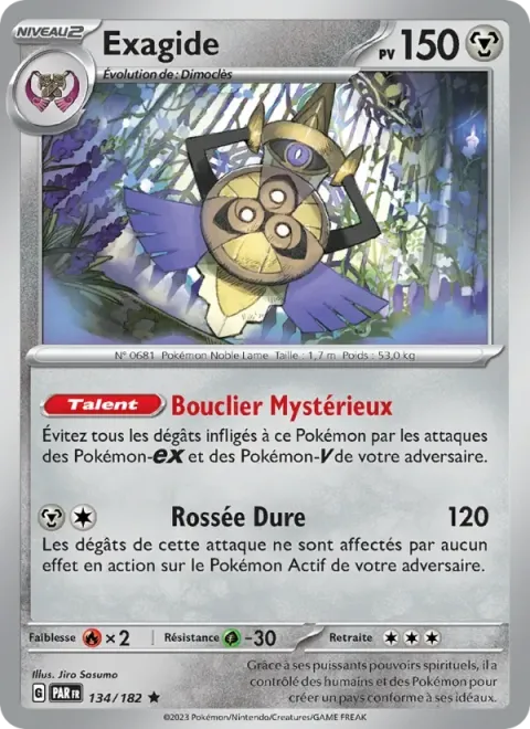 Carte Pokémon Exagide 134/182, extension Faille Paradoxe