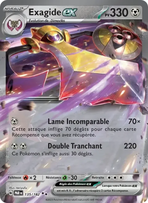 Carte Pokémon Exagide-ex 135/182, extension Faille Paradoxe