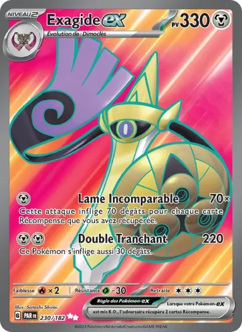 Carte Pokémon Exagide-ex 230/182, extension Faille Paradoxe