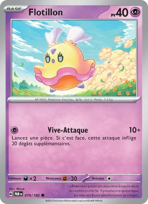 Carte Pokémon Flotillon 079/182, extension Faille Paradoxe