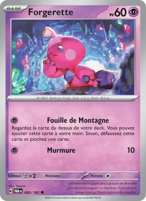 Carte Pokémon Forgerette 082/182, extension Faille Paradoxe