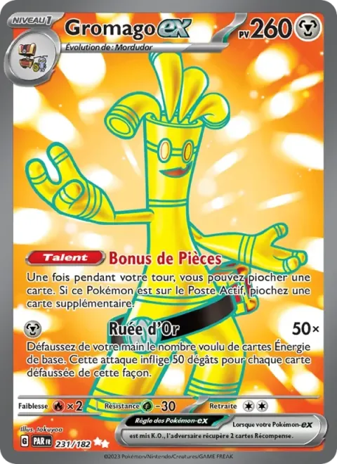 Carte Pokémon Gromago-ex 231/182, extension Faille Paradoxe