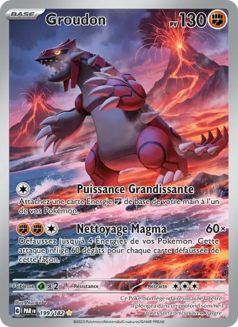 Carte Pokémon Groudon 199/182, extension Faille Paradoxe