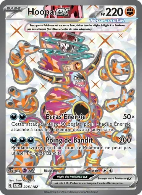 Carte Pokémon Hoopa-ex 226/182, extension Faille Paradoxe