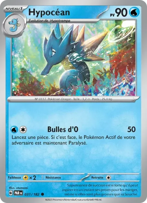 Carte Pokémon Hypocéan 031/182, extension Faille Paradoxe