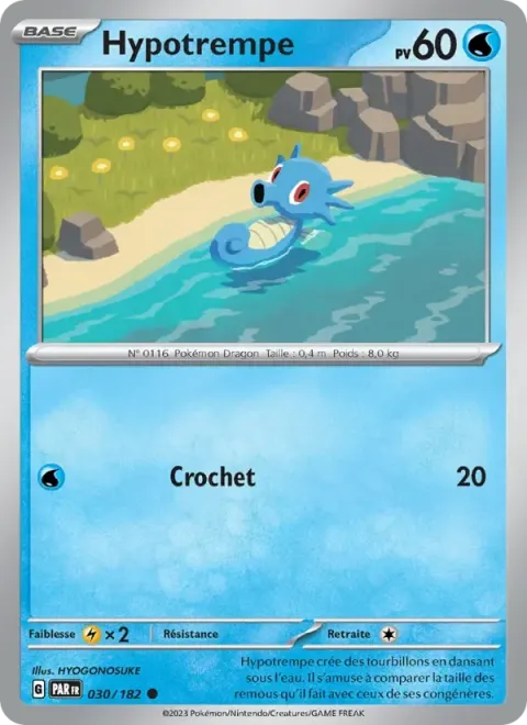 Carte Pokémon Hypotrempe 030/182, extension Faille Paradoxe