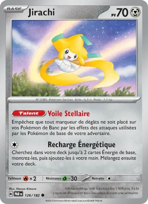 Carte Pokémon Jirachi 126/182, extension Faille Paradoxe