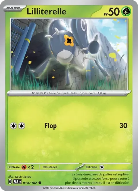 Carte Pokémon Lilliterelle 014/182, extension Faille Paradoxe