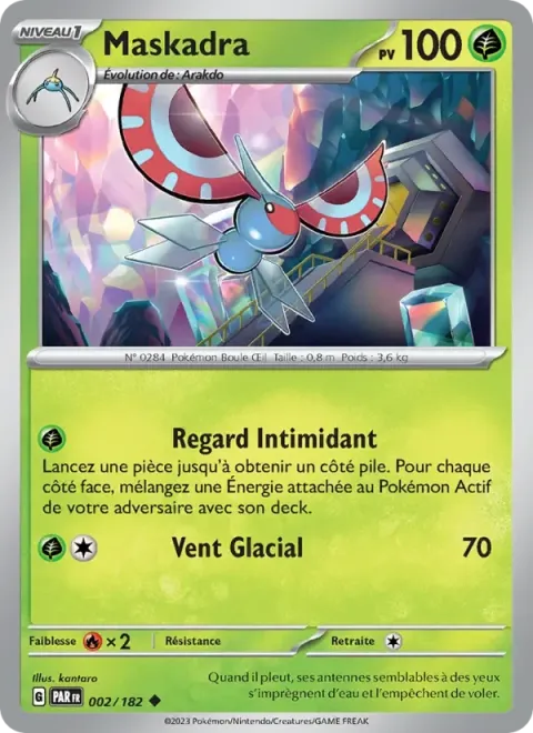 Carte Pokémon Maskadra 002/182, extension Faille Paradoxe