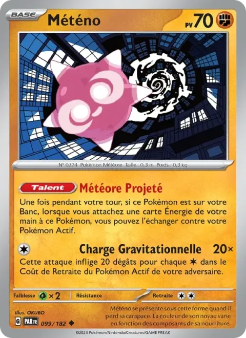 Carte Pokémon Météno 099/182, extension Faille Paradoxe