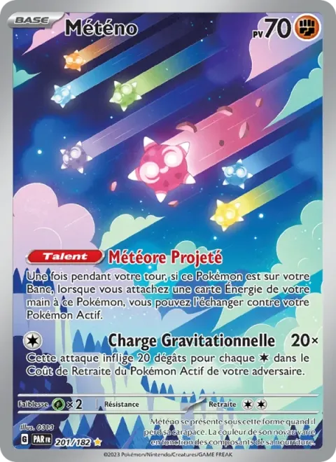 Carte Pokémon Météno 201/182, extension Faille Paradoxe
