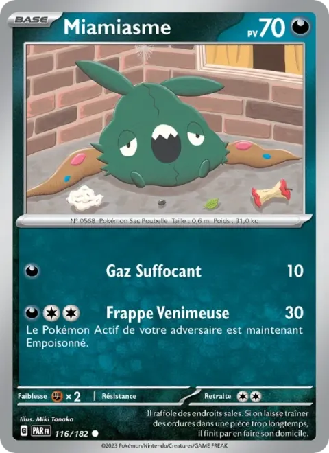 Carte Pokémon Miamiasme 116/182, extension Faille Paradoxe