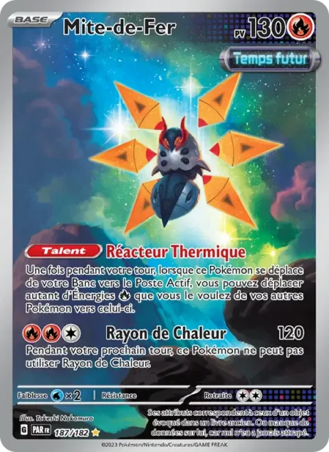Carte Pokémon Mite-de-Fer 187/182, extension Faille Paradoxe