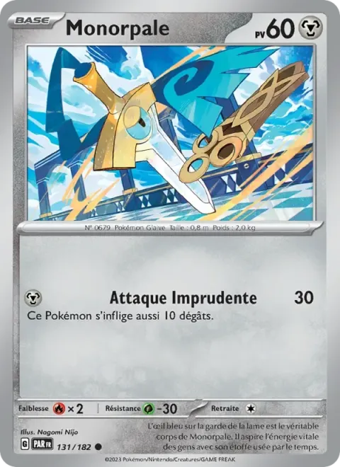Carte Pokémon Monorpale 131/182, extension Faille Paradoxe