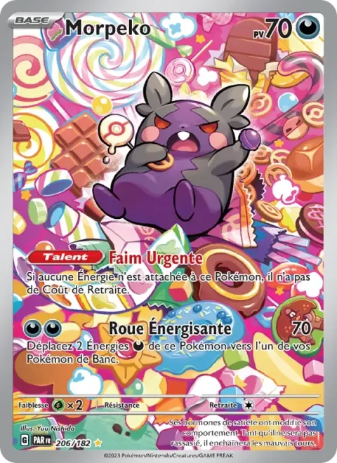 Carte Pokémon Morpeko 206/182, extension Faille Paradoxe