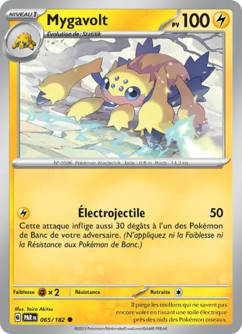 Carte Pokémon Mygavolt 065/182, extension Faille Paradoxe