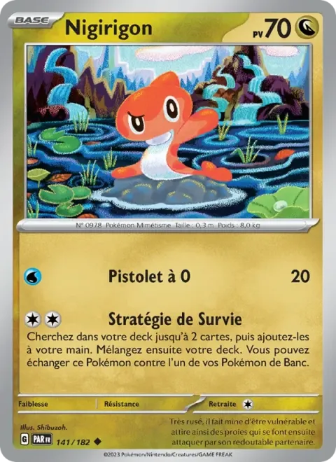 Carte Pokémon Nigirigon 141/182, extension Faille Paradoxe