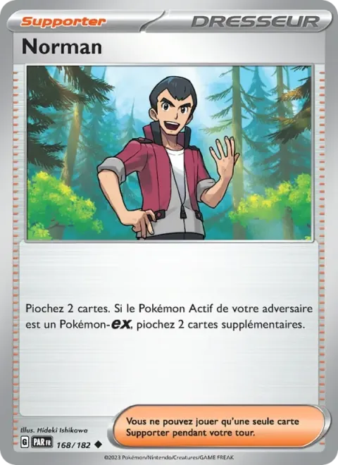 Carte Pokémon Norman 168/182, extension Faille Paradoxe