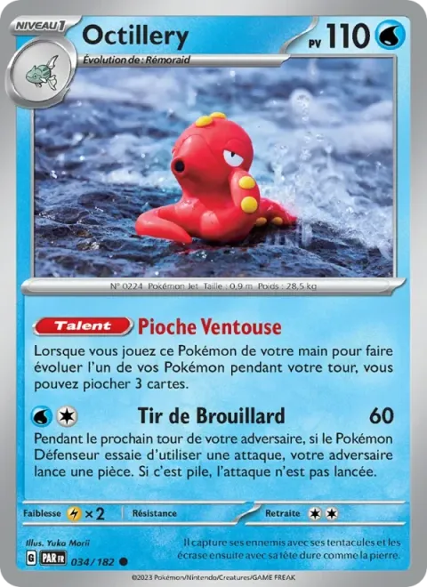 Carte Pokémon Octillery 034/182, extension Faille Paradoxe