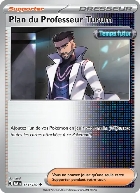 Carte Pokémon Plan du Professeur Turum 171/182, extension Faille Paradoxe