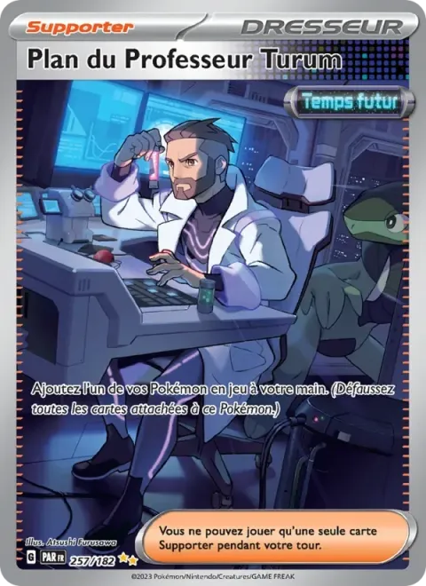 Carte Pokémon Plan du Professeur Turum 257/182, extension Faille Paradoxe