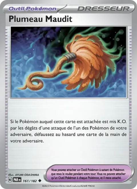 Carte Pokémon Plumeau Maudit 161/182, extension Faille Paradoxe