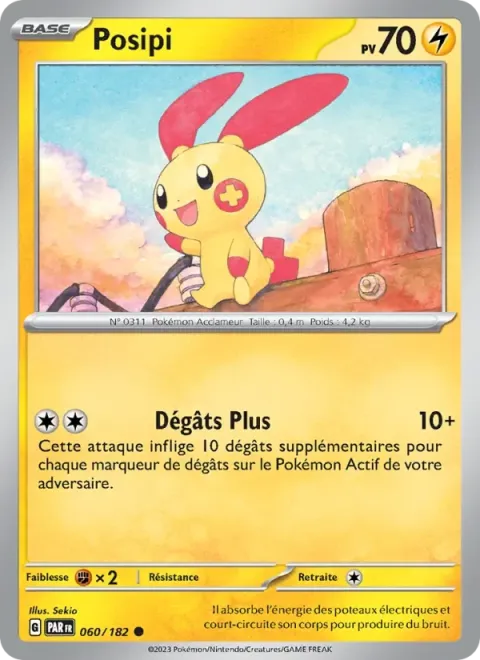Carte Pokémon Posipi 060/182, extension Faille Paradoxe