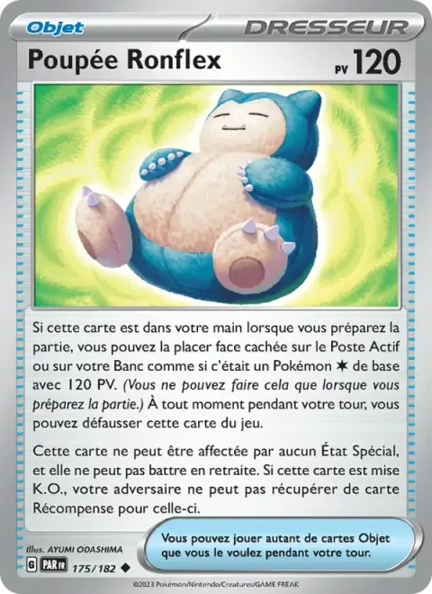 Carte Pokémon Poupée Ronflex 175/182, extension Faille Paradoxe
