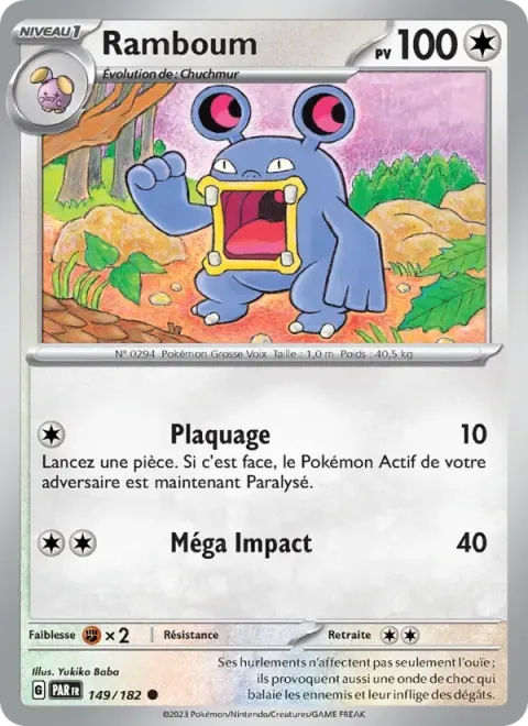 Carte Pokémon Ramboum 149/182, extension Faille Paradoxe