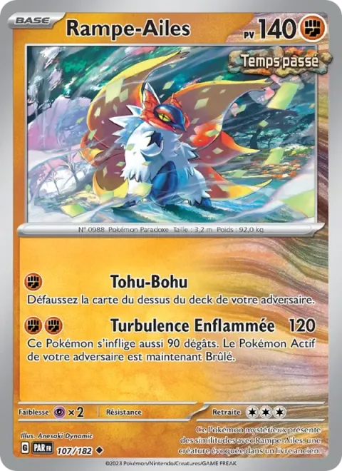 Carte Pokémon Rampe-Ailes 107/182, extension Faille Paradoxe