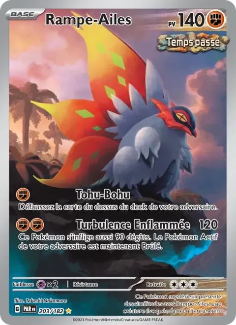 Carte Pokémon Rampe-Ailes 203/182, extension Faille Paradoxe