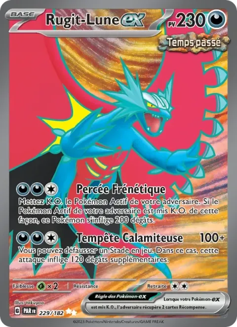 Carte Pokémon Rugit-Lune-ex 229/182, extension Faille Paradoxe