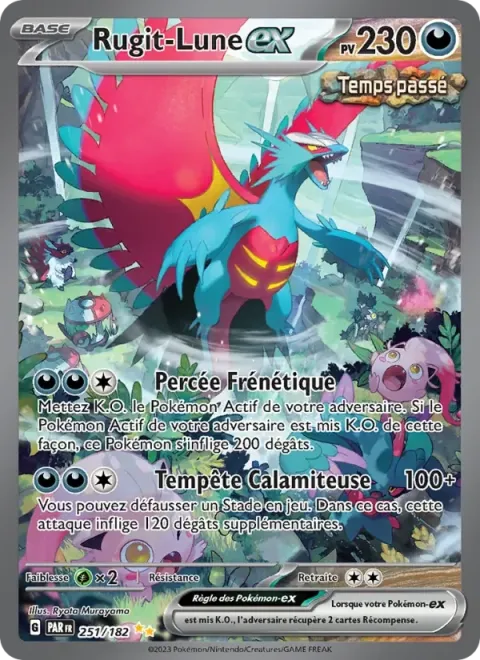 Carte Pokémon Rugit-Lune-ex 251/182, extension Faille Paradoxe