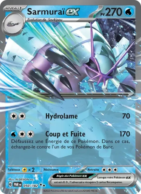 Carte Pokémon Sarmuraï-ex 050/182, extension Faille Paradoxe