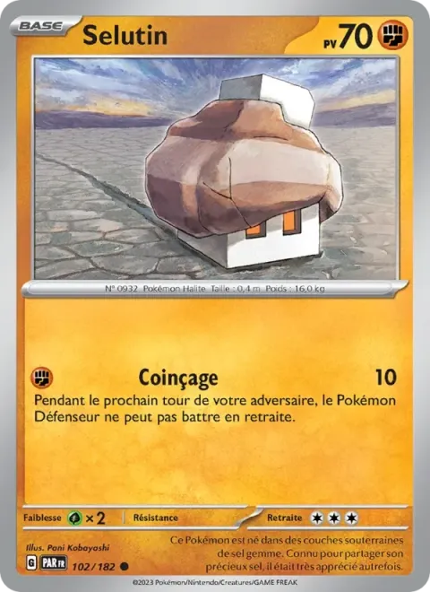 Carte Pokémon Selutin 102/182, extension Faille Paradoxe