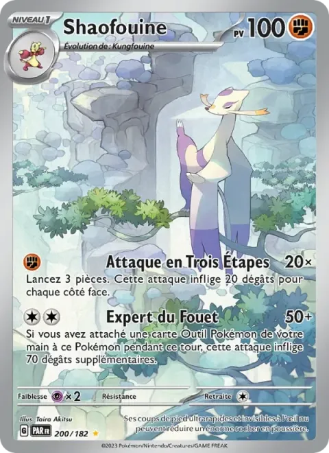 Carte Pokémon Shaofouine 200/182, extension Faille Paradoxe