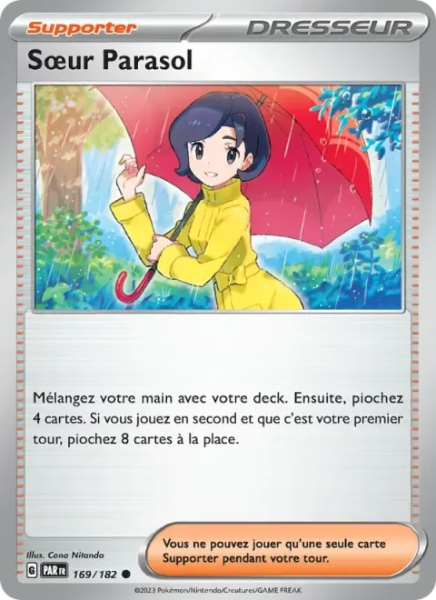 Carte Pokémon Sœur Parasol 169/182, extension Faille Paradoxe