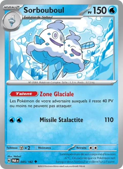 Carte Pokémon Sorbouboul 045/182, extension Faille Paradoxe