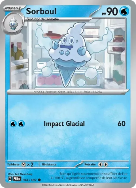 Carte Pokémon Sorboul 044/182, extension Faille Paradoxe
