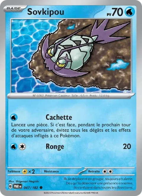 Carte Pokémon Sovkipou 047/182, extension Faille Paradoxe
