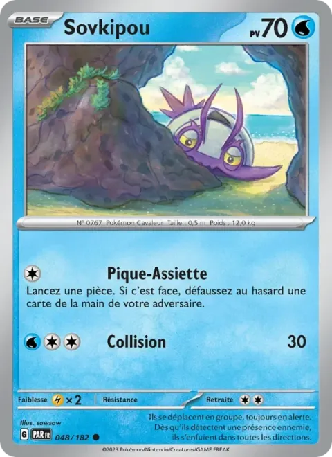 Carte Pokémon Sovkipou 048/182, extension Faille Paradoxe